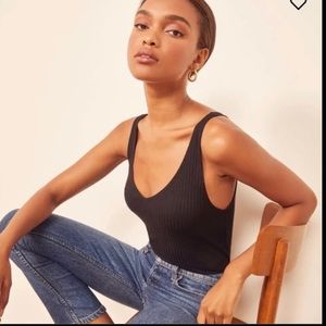 reformation rosie tank in black